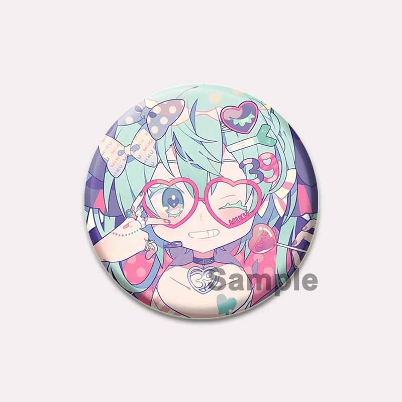 

32/44/58 мм Хацунэ Мику мультяшная фигурка броши косплей певица значок для воротника рюкзак шляпа аксессуар ручной работы аниме эмалированная булавка 58mm