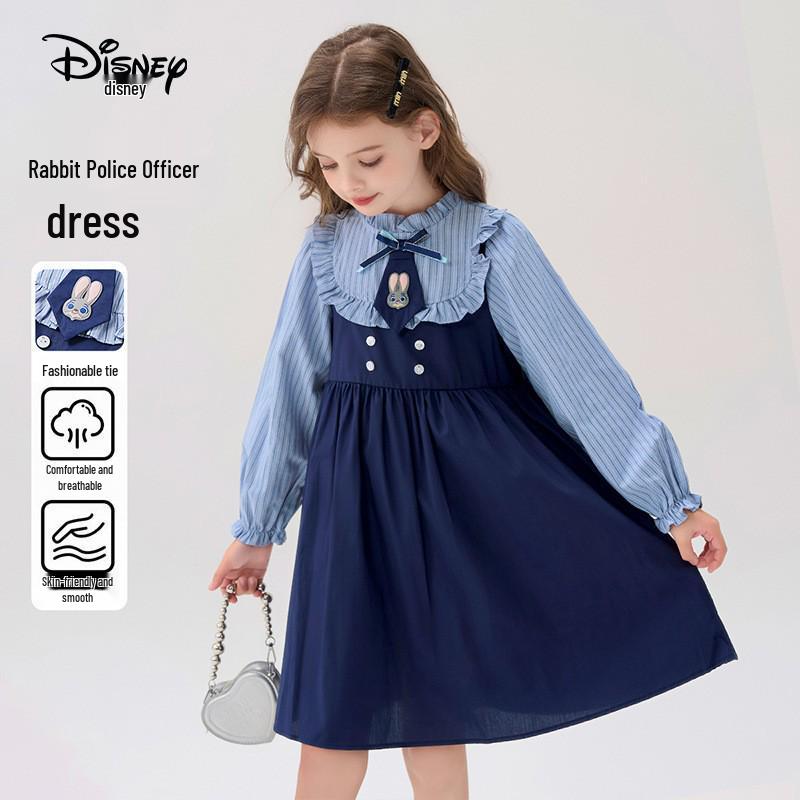 Disney Girls' Rabbit Police Officer Set: Long Sleeve Shirt & Short Skirt Two-Piece.