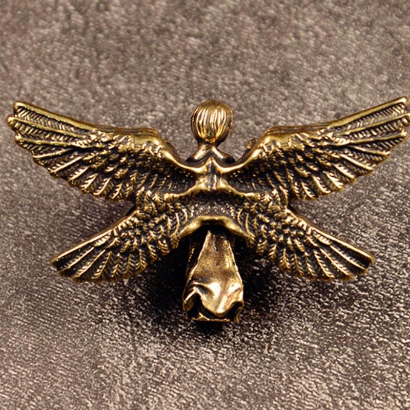 1 PC Six Winged Guardian Angel Blessing Ornament Desktop Statue Brass Seraphim Figurine Home Decoration Angel Little Statue