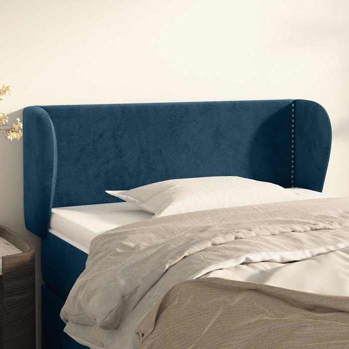 Maison Exclusive - Tête de lit avec oreilles Bleu foncé 103x23x78/88 cm Velours