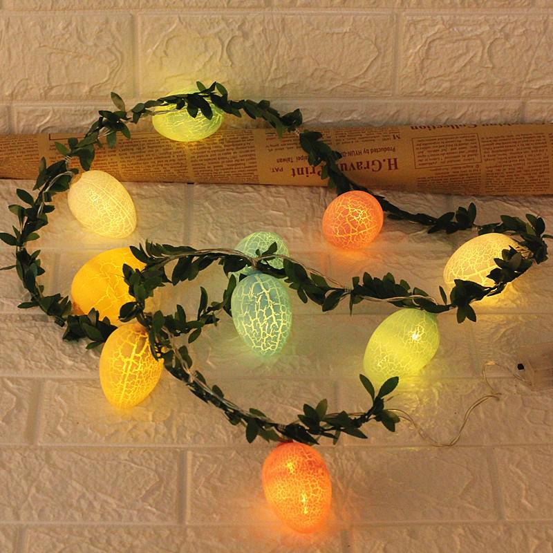 LED Easter String Lights - Crackle Egg, Painted Egg, Baby Chick, Rabbit & Carrot Decorations
