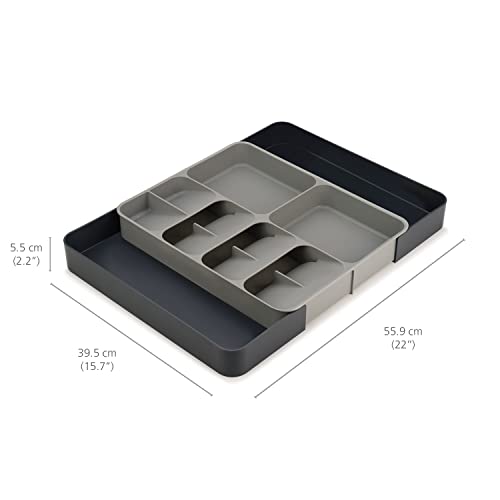 Joseph Joseph Cutlery Case, Tray, Storage, Drawer Organizer (Authentic) 85166, Gray