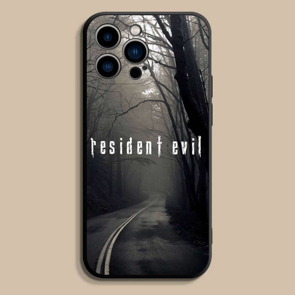 Coole R-Resident E-Evil Spiel Hülle für iPhone 17,16,15,14,13,12,11,Pro,Max,Plus,E,SE4,Air,Mini Schwarze Weiche Handyhülle
