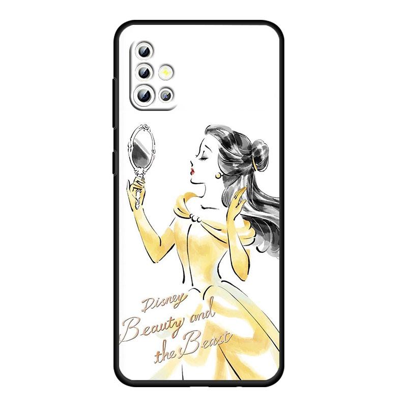 Princess Cartoon For Samsung Galaxy A73 A54 A52S A72 A71 A52 A51 A22 A32 A21S 4G 5G Silicone Soft Black Phone Case