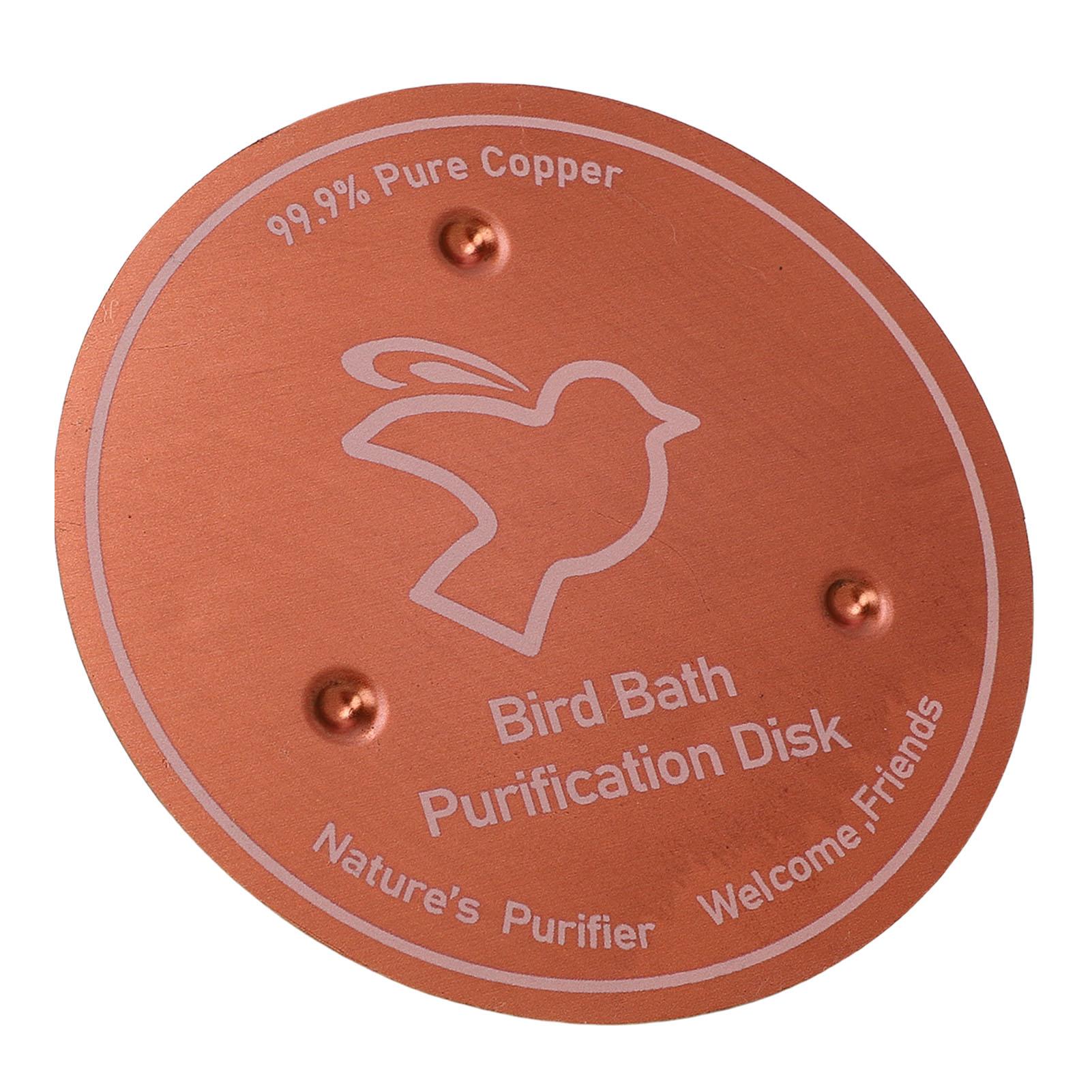

Bird Bath Copper Disk 99.99percent Pure Copper Water Cleaner 1mm Thick with Stable Triple Point Support for Outdoor