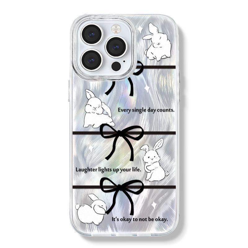 

Прозрачный чехол Zhitai Feather Yarn для iPhone 13/14Pro/15/16Pro, женский дизайн, большое отверстие, совместим с iPhone 12. iPhone 12/12 Pro