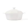Francfranc Diamond Lightweight Cooking Pot 25cm White, 3-4 servings, Double-handled pot, Suitable for direct heat and induction cooktops, Ceramic