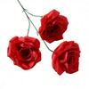 3 Blüten Künstliche Rose Blume Realistischer Falscher Rosenzweig mit Stiel für Vase Tischmittelstück Haus Hochzeit Party Dekoration