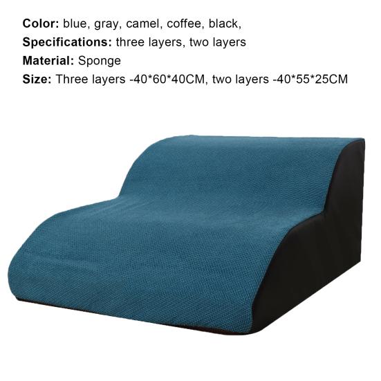 Dog Climbing Ladder 2/3 Step Arc Design Sponge Non-slip Pet Ramp Stairs for Puppy