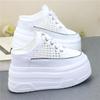 Fashion 10CM 12CM Air Mesh PU Synthetic Microfiber Leather Flats Women Sandals Slipper Chunky Sneakers Slippers Platform Wedge Shoes