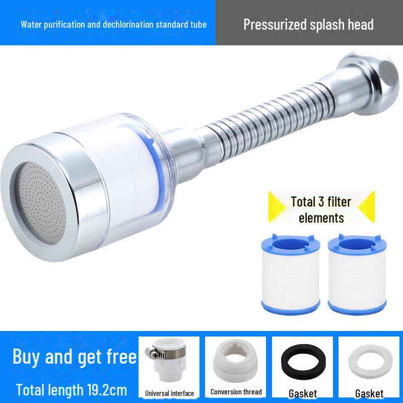 Univerzální filtr na kuchyňskou baterii a prodlužovač s ochranou proti stříkání šetřící vodu