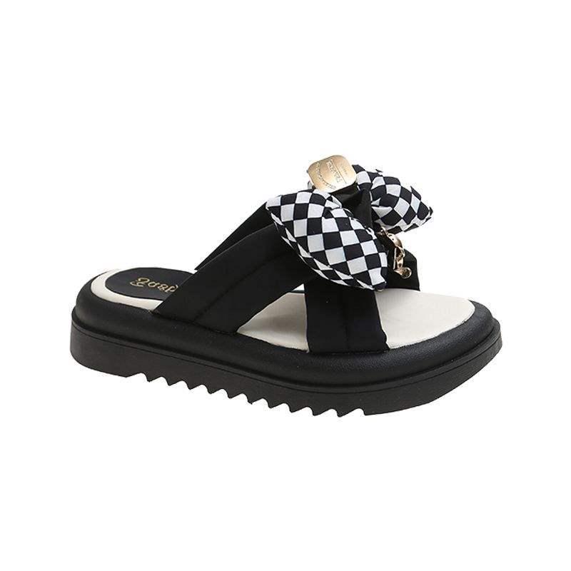 Sense Matowe Miękkie Skórzane Damskie Klapki na Platformie - Lato 2025 Chłodny Styl Outdoor z Grubą Podeszwą.