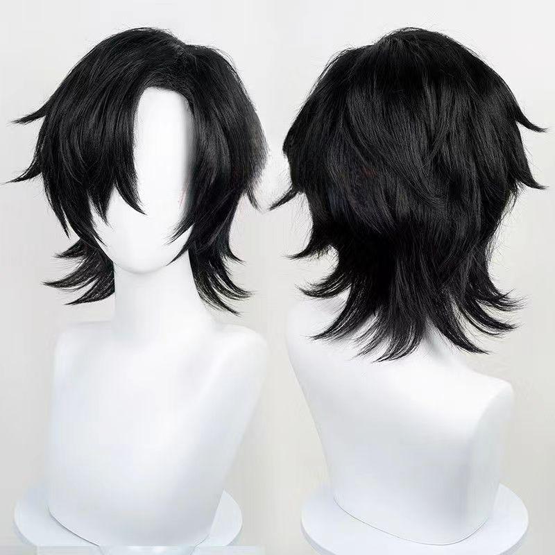 Parrucca Hunch Cos Nera - Capelli Corti Freschi con Copricapo Integrale - Parrucche Adatte per Cosplay Anime o Quotidiani