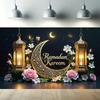 Elegant Eid Al-Adha Moon Photography Backdrops Wall Decoration for Room and Party,Festive Home Decor for New Year and Eid Celebrations