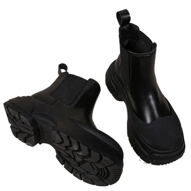 Chelsea Boots Platform Chunky Women Shoes Add plush Winter Casual Sports Shoes Snow Ankle Boots Punk Goth Fad Mujer Zapatillas