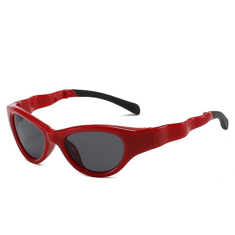 

New Retro Cat Eye Foldable Women Sunglasses Personality Jelly Color Contrast Design Trendy Men Sun Glasses Uv400 as picture