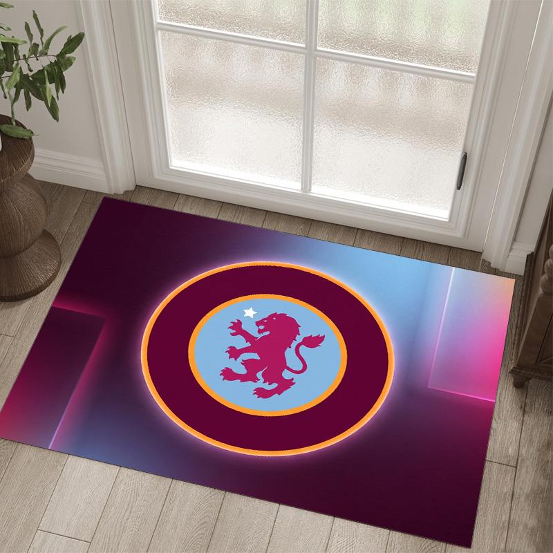 Aston Villa Futbol Tasarım Kristal Kadife Halı Rahat Non?Yatak Odası Oturma Odası Girişi İçin Kaymaz Desenli Halı