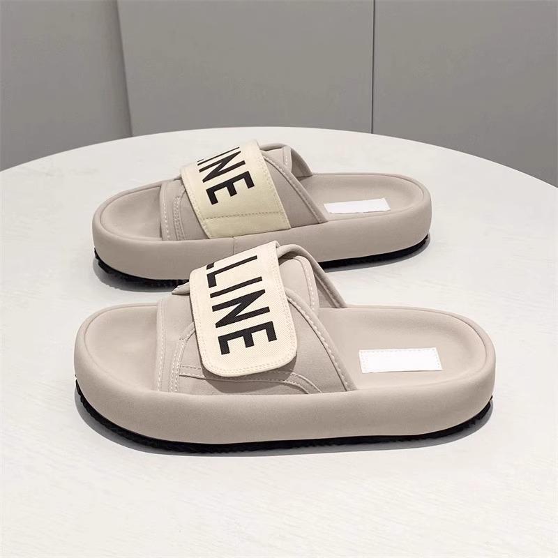 Francuskie piękne klapki na grubej podeszwie, idealne na lato 2025, nowa moda, super modne klapki plażowe dla kobiet w ciąży, chodzących po gównie