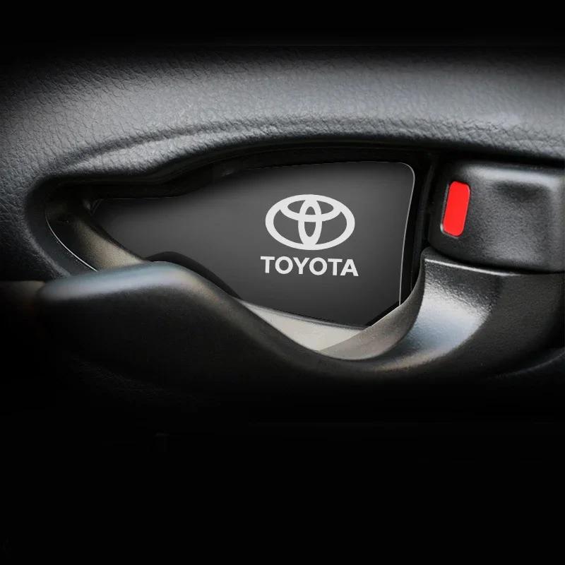 WTRK1 4pcs Car Interior Door Handle Bowl Frame Cover Trim Sticker For Toyota Prado Yaris Hilux Fortuner Corolla Camry Car stickers