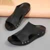 Large Size Wedge Slippers Women's Summer New Rivet Sandals Outer Slippers