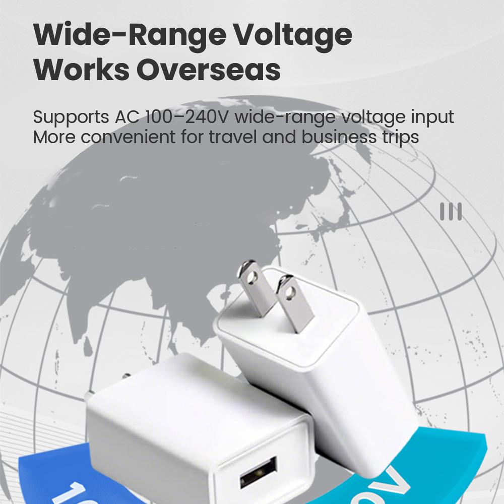 10W EU/US Compatible USB Phone Charger Adapter, suitable for Xiaomi, Huawei, and Samsung phones