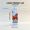 1PC Two Running Horse Print 750ml Color Plastic Sports Water Bottle Leakproof Flip Straw Lid Suitable for Sports Office Home Use