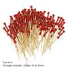 100pcs 9/12cm Bamboo Food Picks Buffet Cupcake Fruit Fork Party Cake Dessert Salad Vegetable Sticks Cocktail Toothpick Skewer