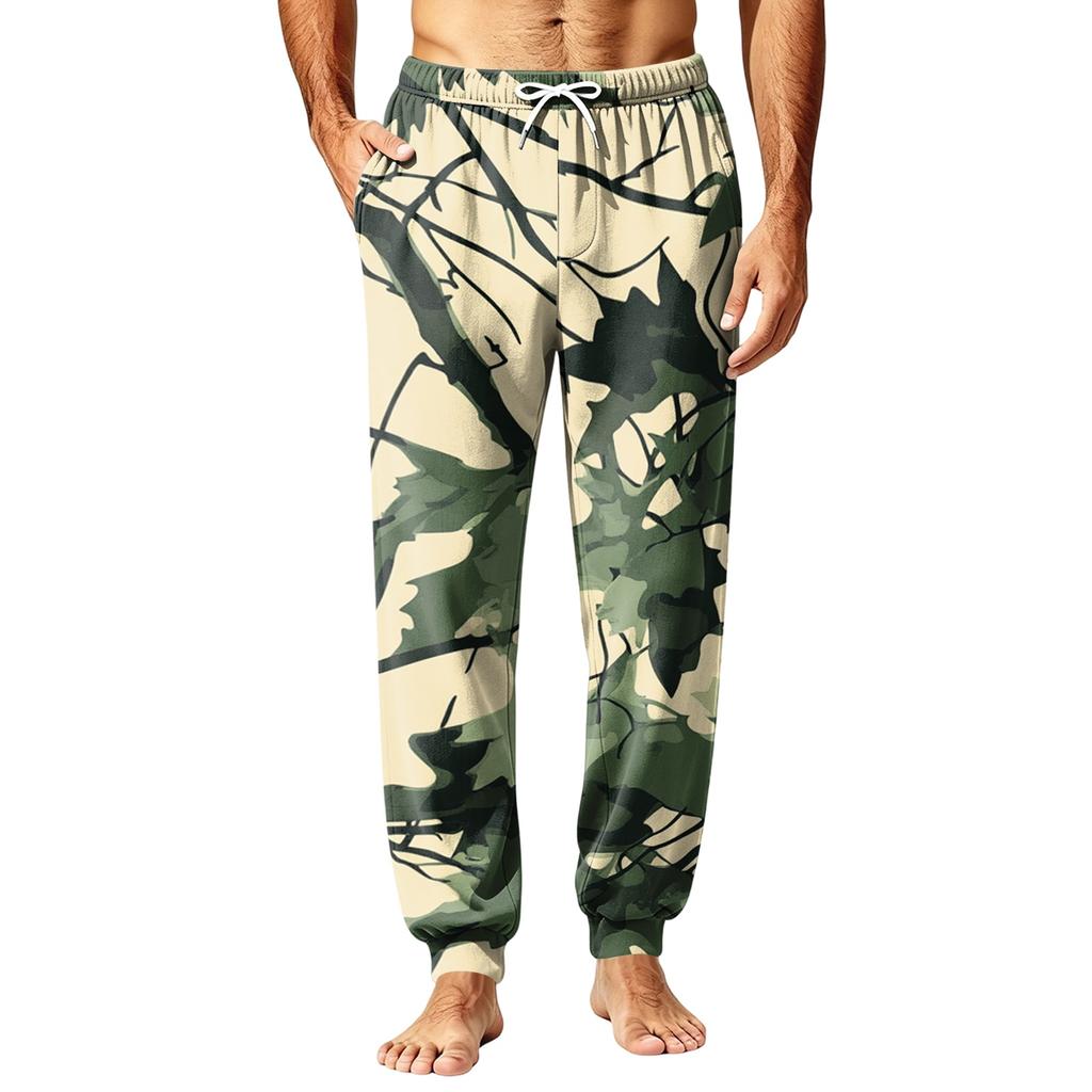Men's Fall Winter Sleep Pants Cozy Pajama Bottoms for Home Relaxation
