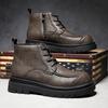 Herr Ankelstövlar i Spaltläder Mångsidiga Höga Herrskor Halkfria Sneakers Fritidspromenad Herr Utomhusstövlar Motorcykel Botas