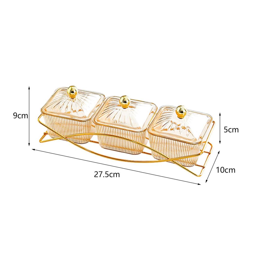 3 Snack Serving Bowls with Lid and Handle Nordic Fruit Snacks Serving Platter for Sweet Cookies Appetizer Wedding Nuts Home