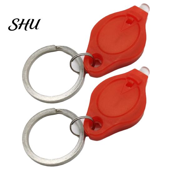 Portable Keychain Light 2Pcs Mini LED Flashlights with Key Ring Compact Size Battery Powered Outdoor Camping Bright Tiny Emergency Lamps Flashlight