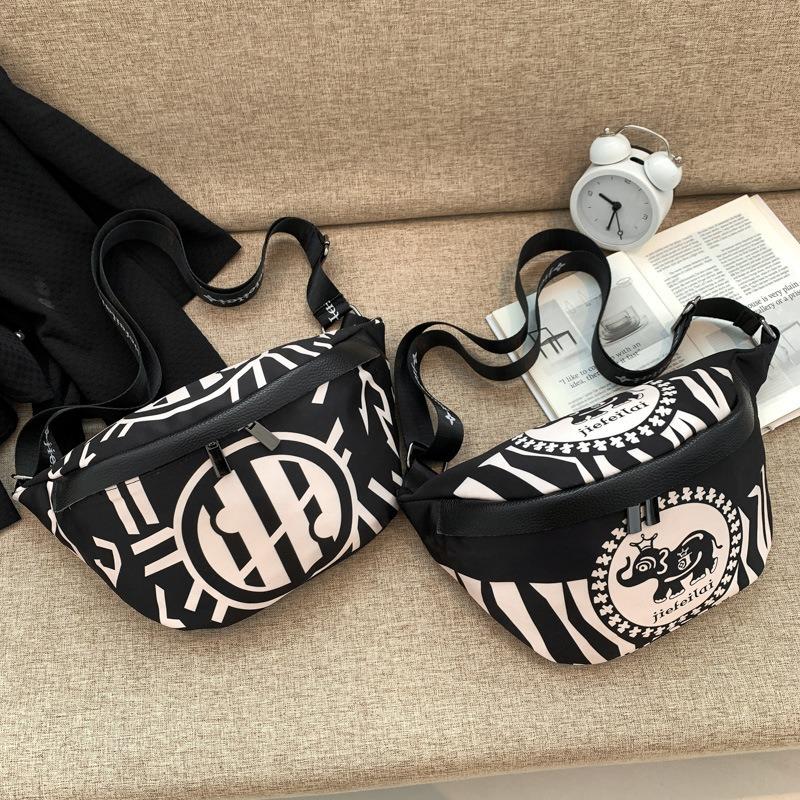 Bag new personalized men's and women's shoulder bag trendy cool fashion contrasting color messenger bag fanny pack