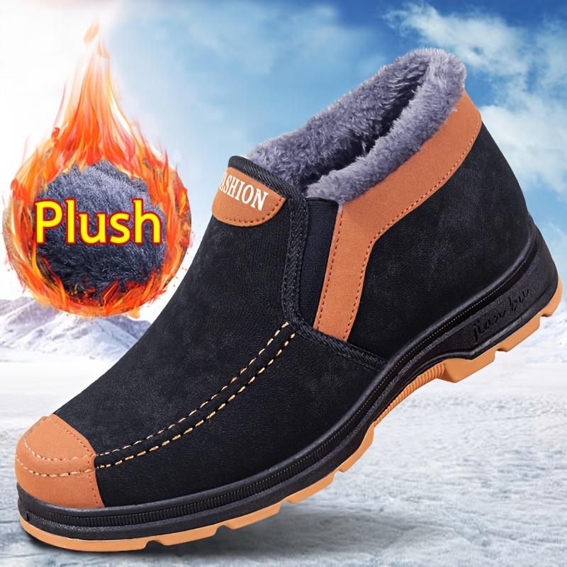 Men's Snow Boots for Winter Warmth and Comfort - Non-slip Ankle Boots for Outdoor Hiking and Hiking - Plush Lined Winter Shoes