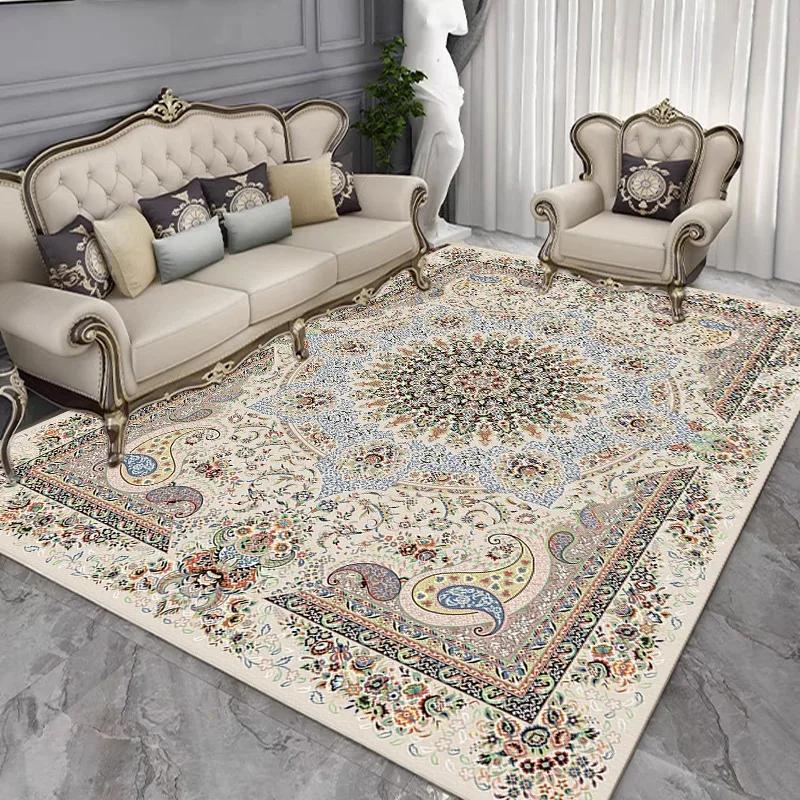 Francouzský Retro Perský Styl Světle Luxusní Koberec Obývací Pokoj Pohovka Ložnice Pracovna Kuchyně Vstupní Dveře Rohožka Protiskluzová Dekorativní Rohož