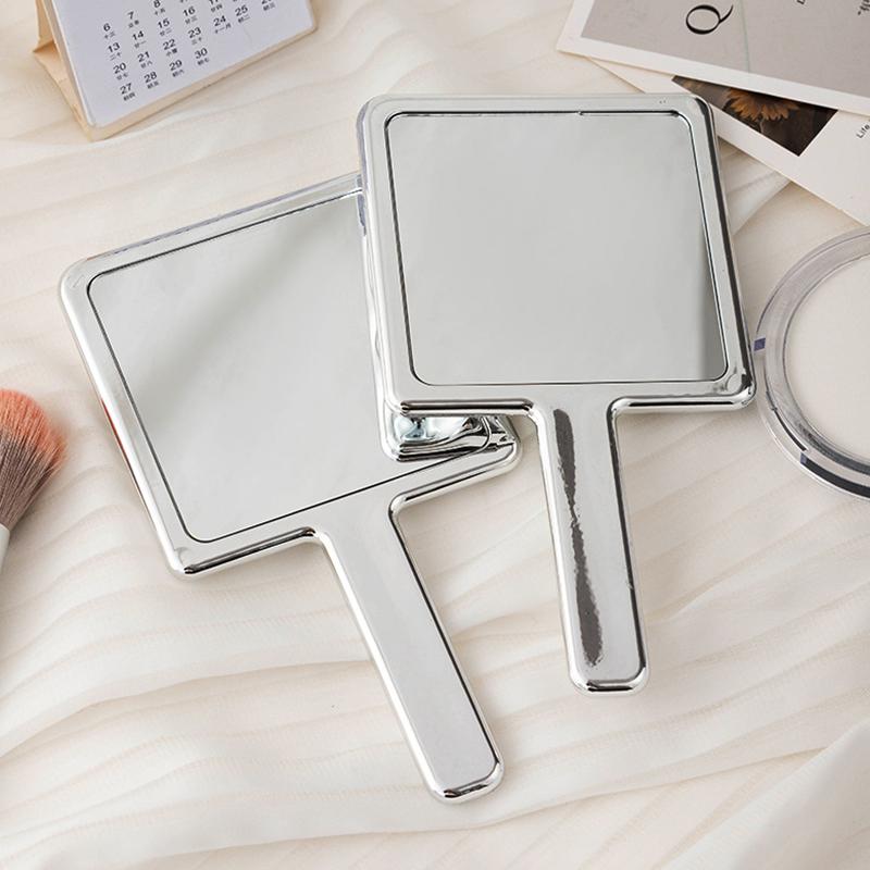 Square Handheld Makeup Mirror Liquid Shape Vanity Mirror With Handle Hand Mirror Spa Salon Compact Mirrors For Eyelash Extension