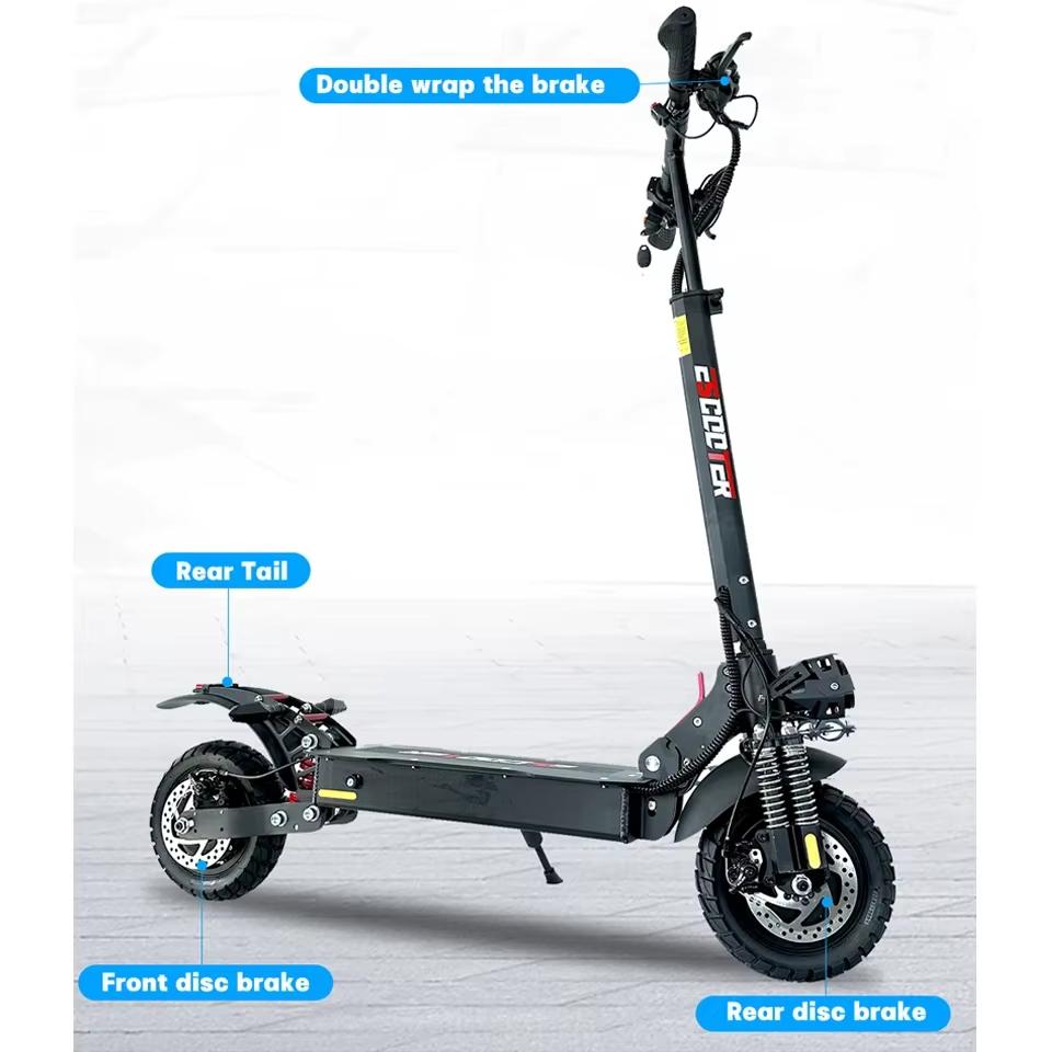 X6 Electric Scooter 2400W Dual Motors,48V21AH Battery, 65km Range, Worry-free Travel, 10-Inch Tires City Sports E-Scooter