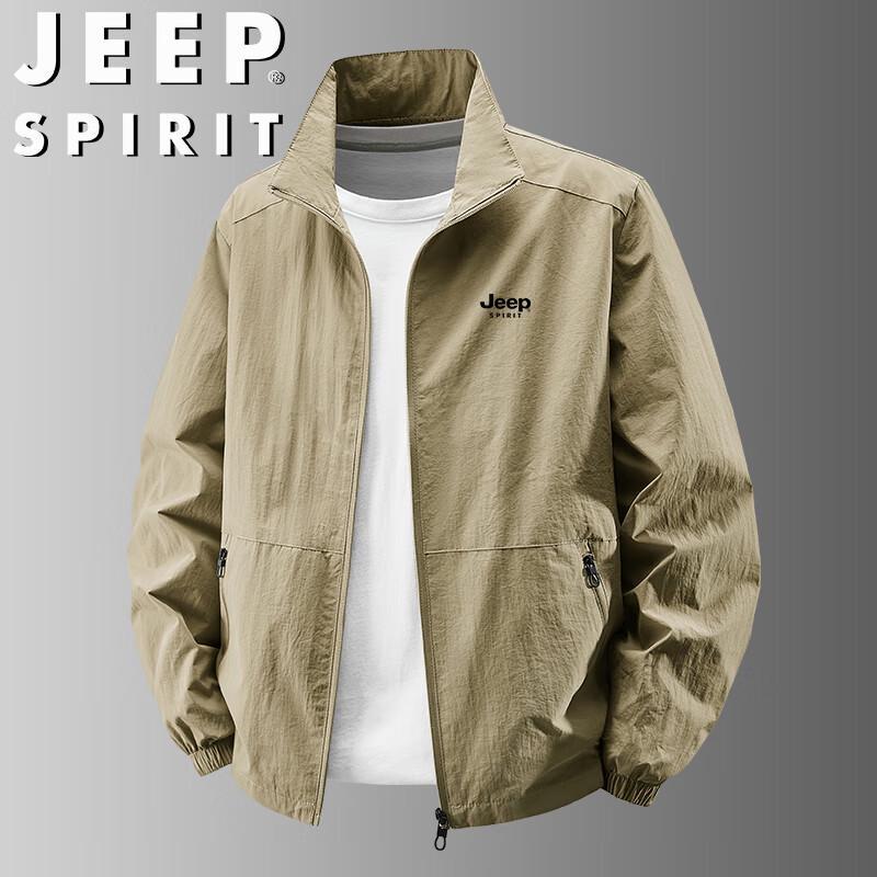 JEEP SPIRIT Men's Stand-Up Collar Casual Jacket