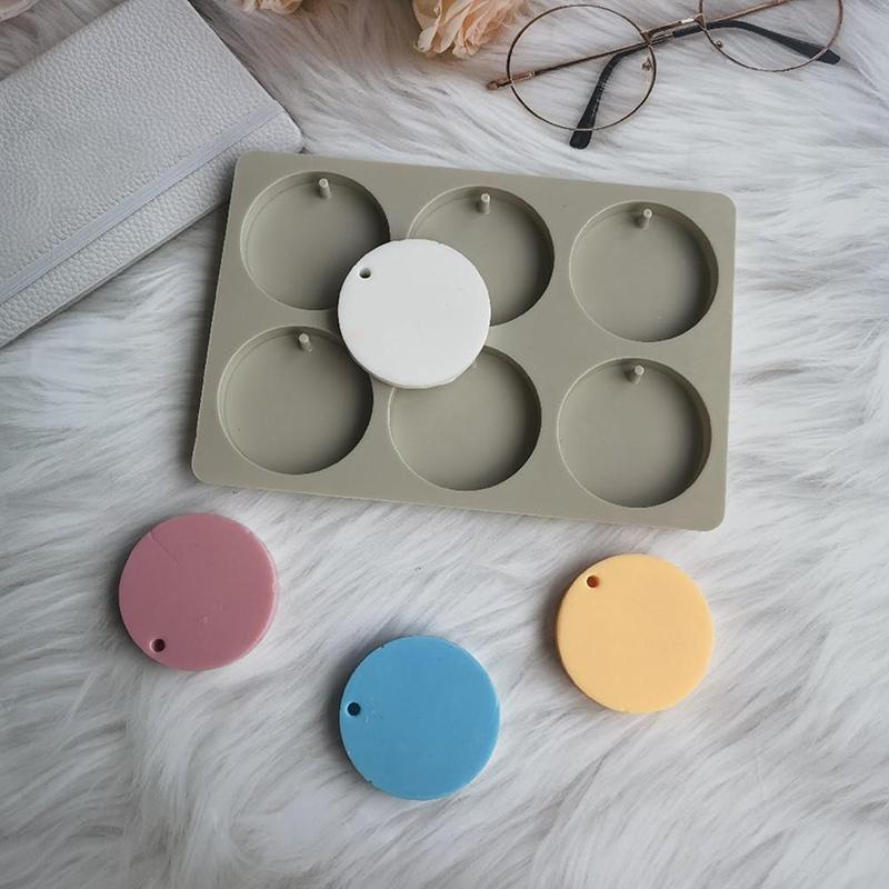 6 Cavity Round Disc Silicone Mold For Baking Egg Bites Muffin Top Pan Chocolate Cake Pie Custard Tart Bakeware Tools Candle Mold