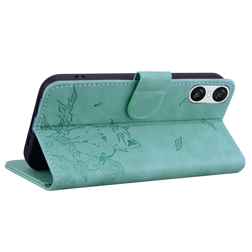For Sony Xperia 10 VI Case Wallet Cat Pattern Imprinted Leather Phone Cover