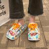 Fashion 6CM Fashion Summer New Women Slippers Platform Shoes Graffiti Mules Flip Flops Street Sandals Clogs Flat Casual Shoes For Female