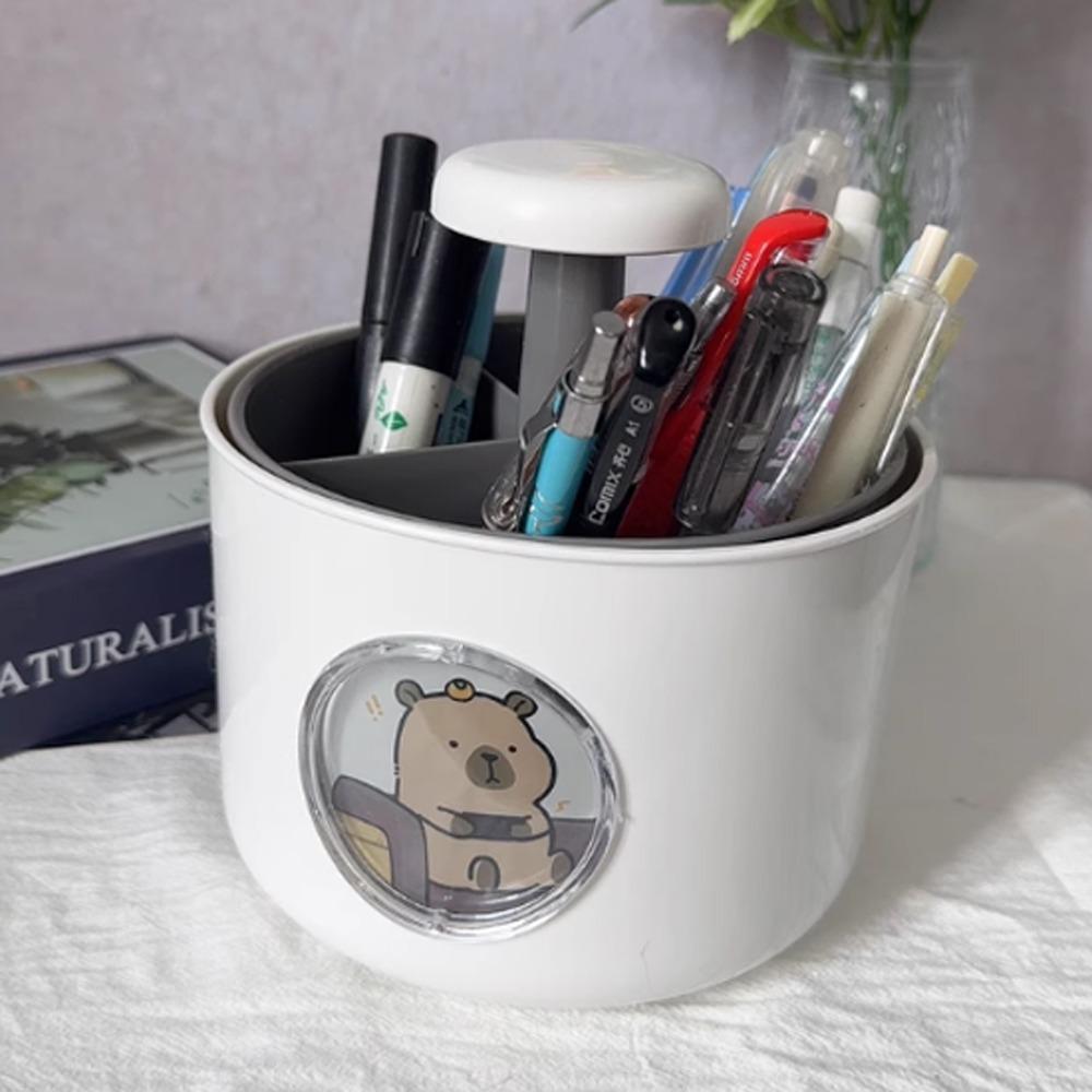 4 Patterns Capybara Rotating Pen Holder Rotatable Capybara Stationery Storage  Student