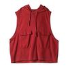 Women's Sleeveless Hoodies Summer Athletic Exercise Tank Tops Workout Gym Pullover Sweatshirt with Pockets