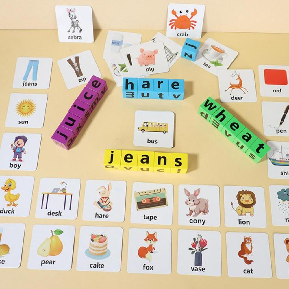 Game Letter Learning Alphabet Spelling Game Letter Spelling Block Puzzle Game English Words Card