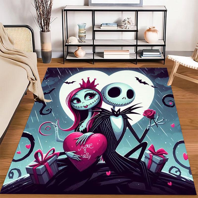 Nightmare Before Christmas Cartoon Carpets and Rug 3D Printing Carpet Floor Mat Living Room Bedroom Large Area Soft Carpet-JM010