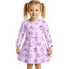 Kids Girls Casual Daily Dress Cute Cartoon Print Long Sleeves Dance Wear Princess Dress  2-12 Years