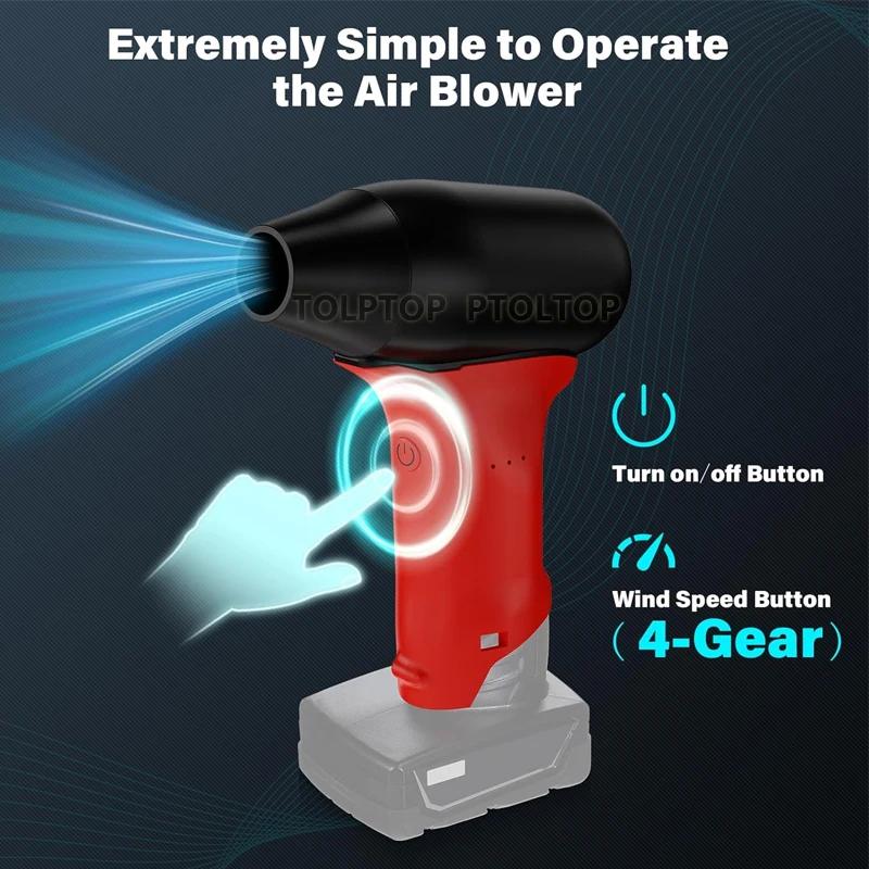 Adjustable Air Duster Jet Fan Mini Blower Tool For Milwaukee 12V Lithium Battery Powered Jet Dry Blower Compressed Air Duster