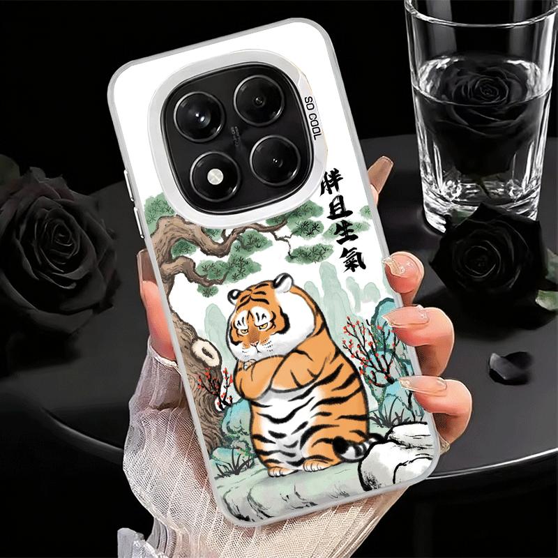Cartoon Fat Tiger Funny Shockproof Phone Case for Xiaomi Redmi Note 15 14 13 12 Pro Plus 11 11S 11T 5G Cover Anti Fall Fundas
