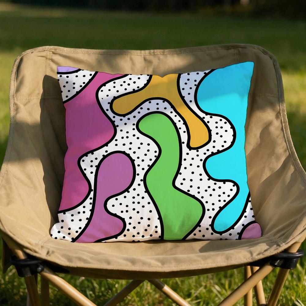 trendy color block splicing Cushion Cover Soft Reversible Durable Pillow Cover MultiScene Use for Home Car Daily Comfort