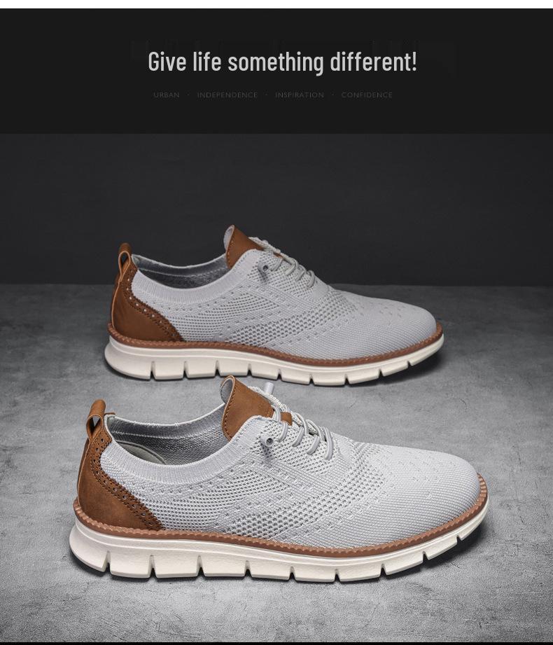 Herren Flyknit Brogue Slipper - Trendige, leichte, atmungsaktive Freizeitschuhe