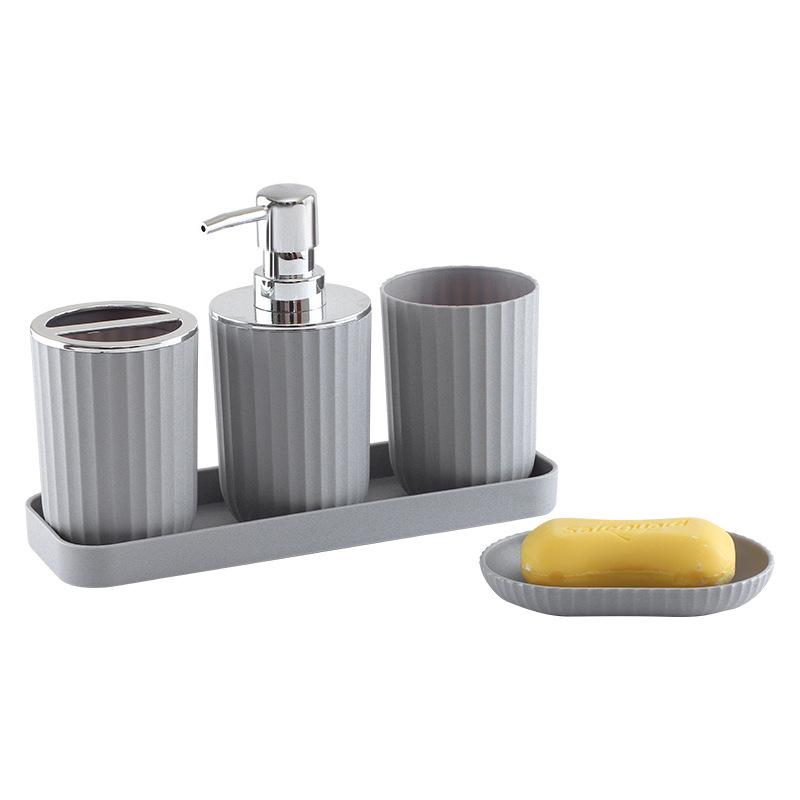 Five-Piece Bathroom Set with Gargle Cup and Toiletries Tray